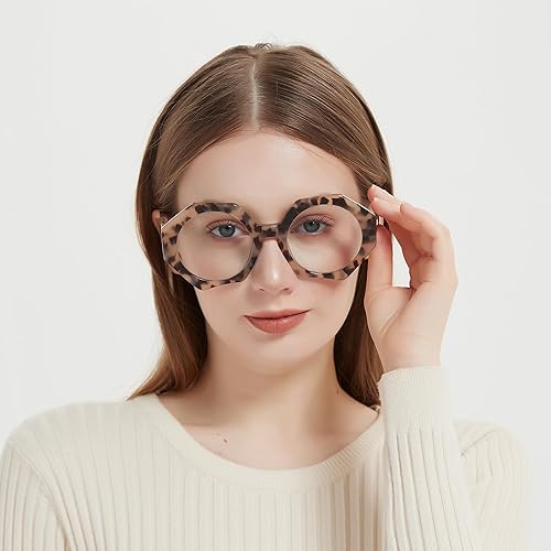 Miniatura 2 de Zeelool Gafas geométricas de gran tamaño con bloqueo de luz azul, gafas de moda para mujer con protección UV400 ZOP01887