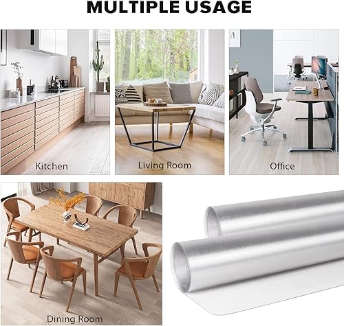 Miniatura 6 de Tapete transparente para silla, 3 x 5 pies para el hogar, protector de suelo duro antideslizante duradero, tapete impermeable de PVC para cocina,