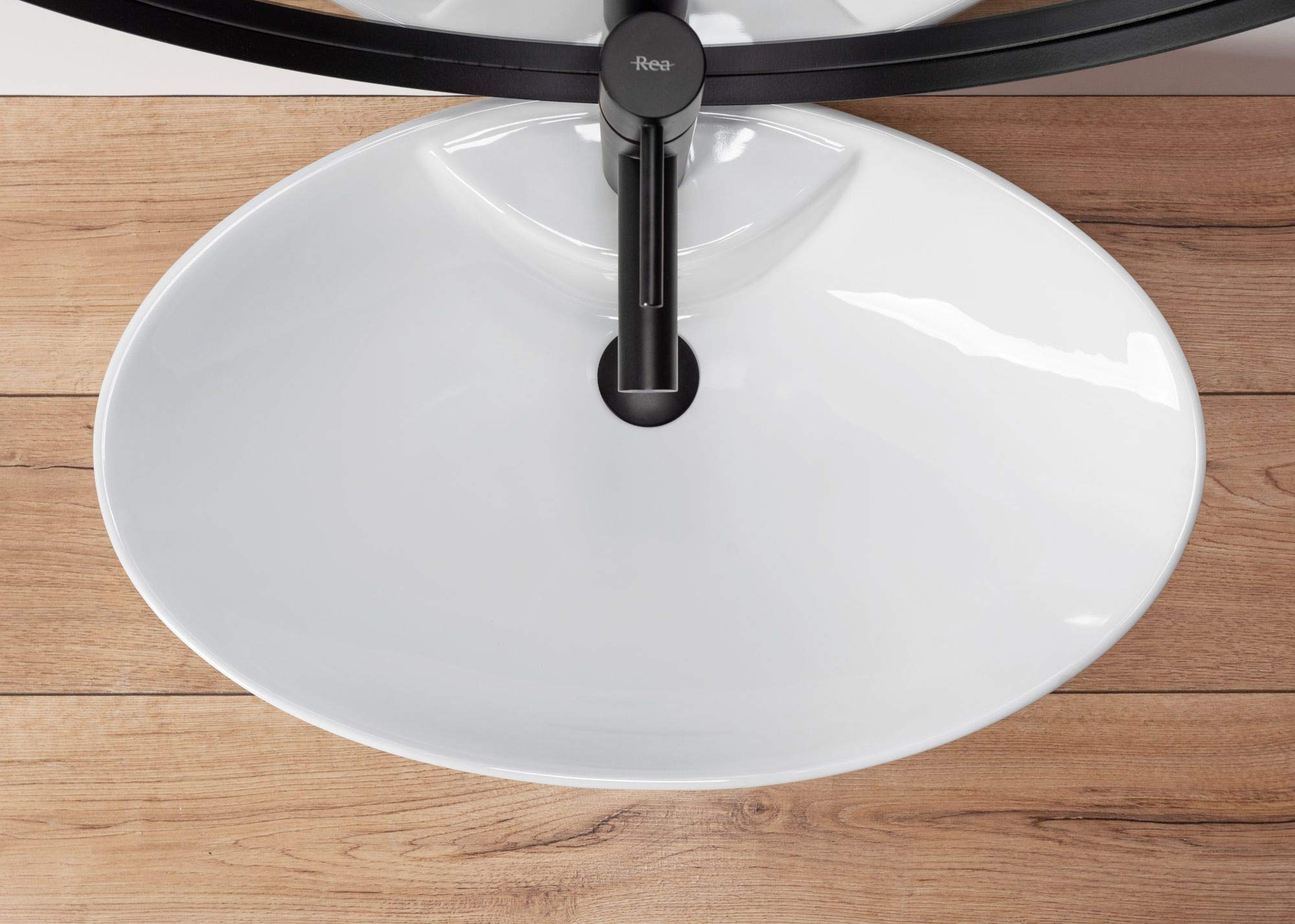VBChome Waschbecken 59 x 39 cm Keramik Oval Waschtisch Handwaschbecken AUFSATZWASCHBECKEN WASCHSCHALE GÄSTE WC (RS2a)