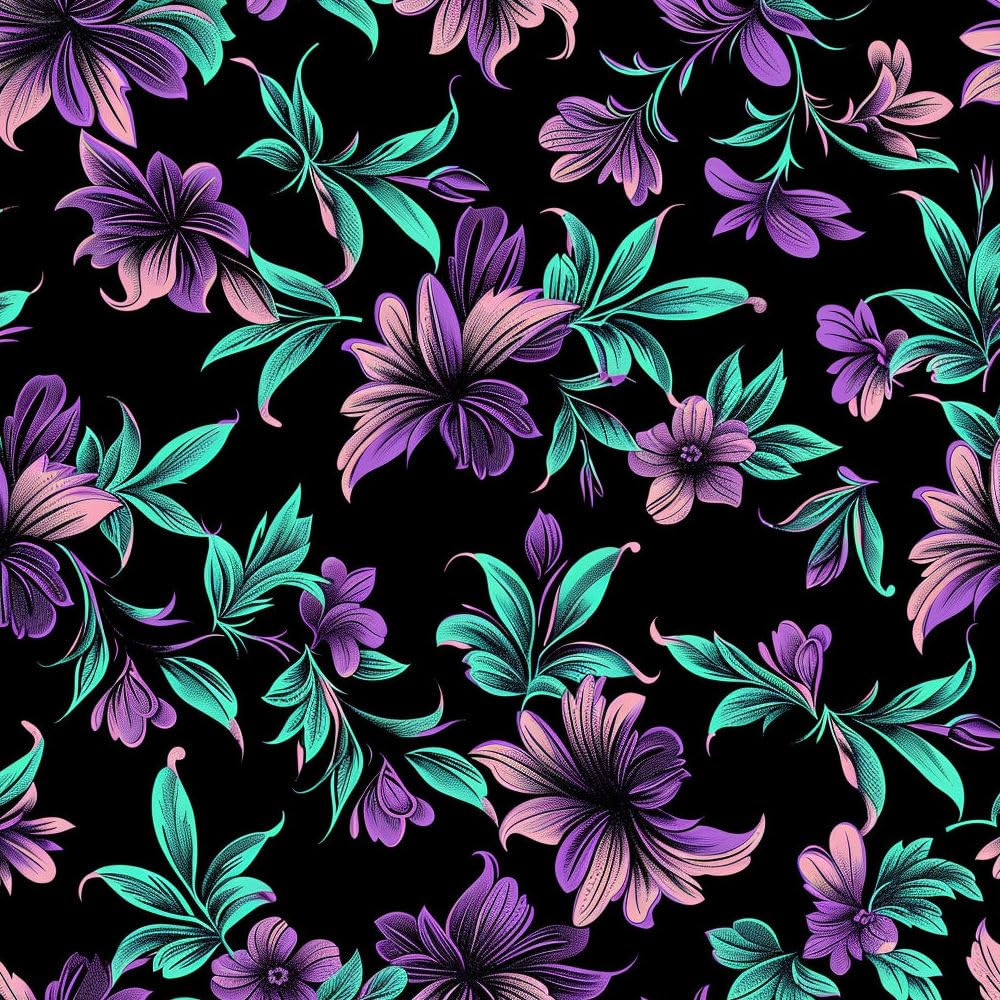 JIAOQSS Peel and Stick Wallpaper Dark Purple Retro Flowers Self Adhesive Wallpaper Wallpaper Waterproof Vinyl Contact Paper for Bedroom Kitchen Living Room Wall Cabinet Shelf Cupboard