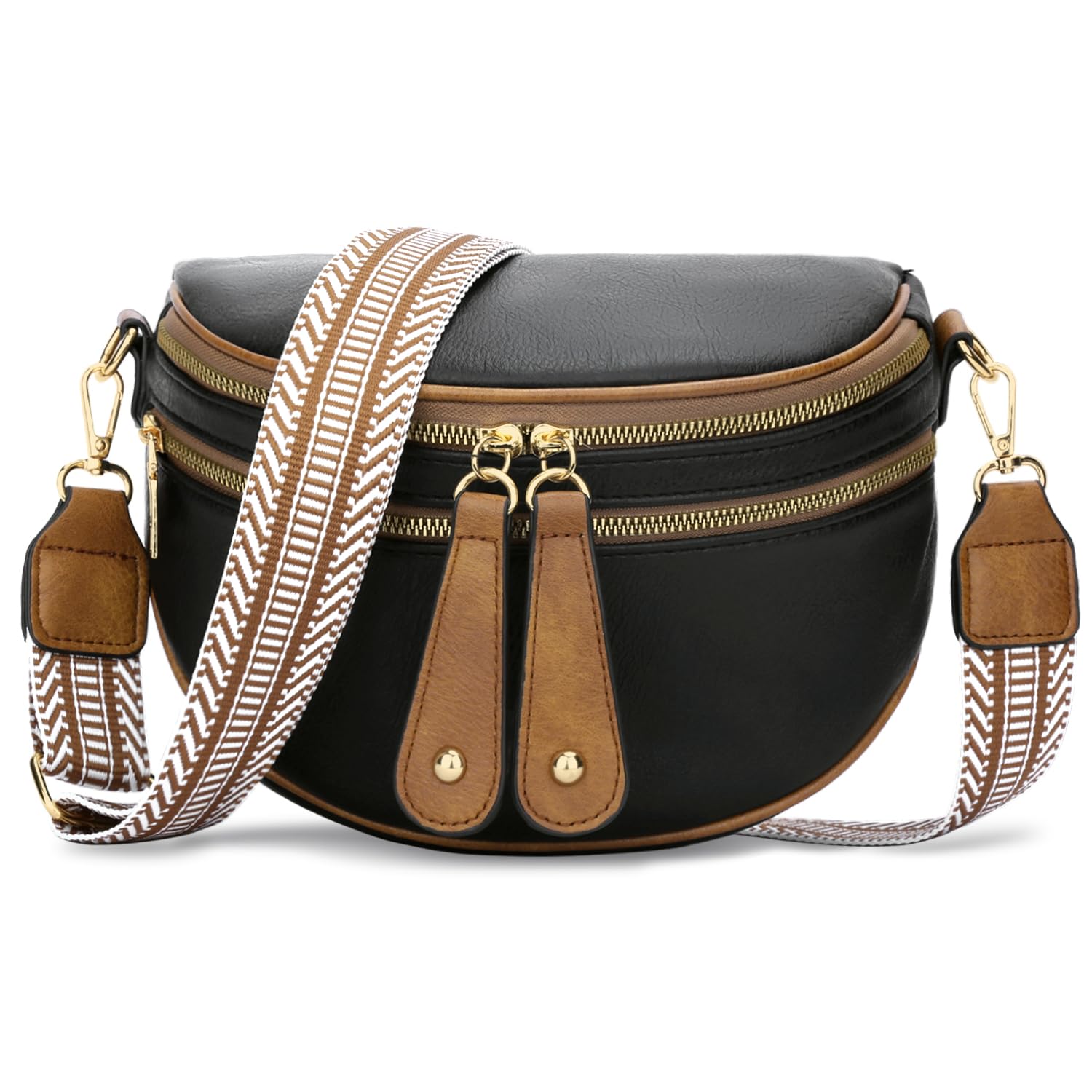 KKXIUCrossbody Sling Bag for Women Trendy Fanny Pack Vegan Leather Chest Bag