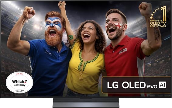 LG OLED55C55LA 55-Inch OLEDevo 4K UHD Smart TV,  9 AI Processor Gen7, Dolby Atmos, Freeview Play and Amazon Alexa, 120Hz [Model 2025]