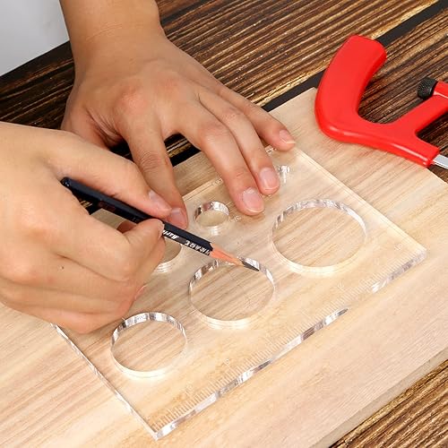 Miniatura 4 de Plantilla de plantilla de enrutador, plantillas de incrustaciones de enrutador circular Enrutador decorativo y plantillas decorativas para