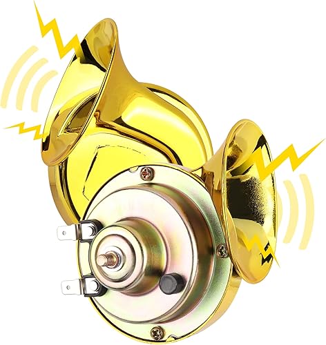 Paquete de 2 bocinas de aire de caracol ruidosas para seguridad con cubierta impermeable y a prueba de polvo, bocina de tren universal de doble