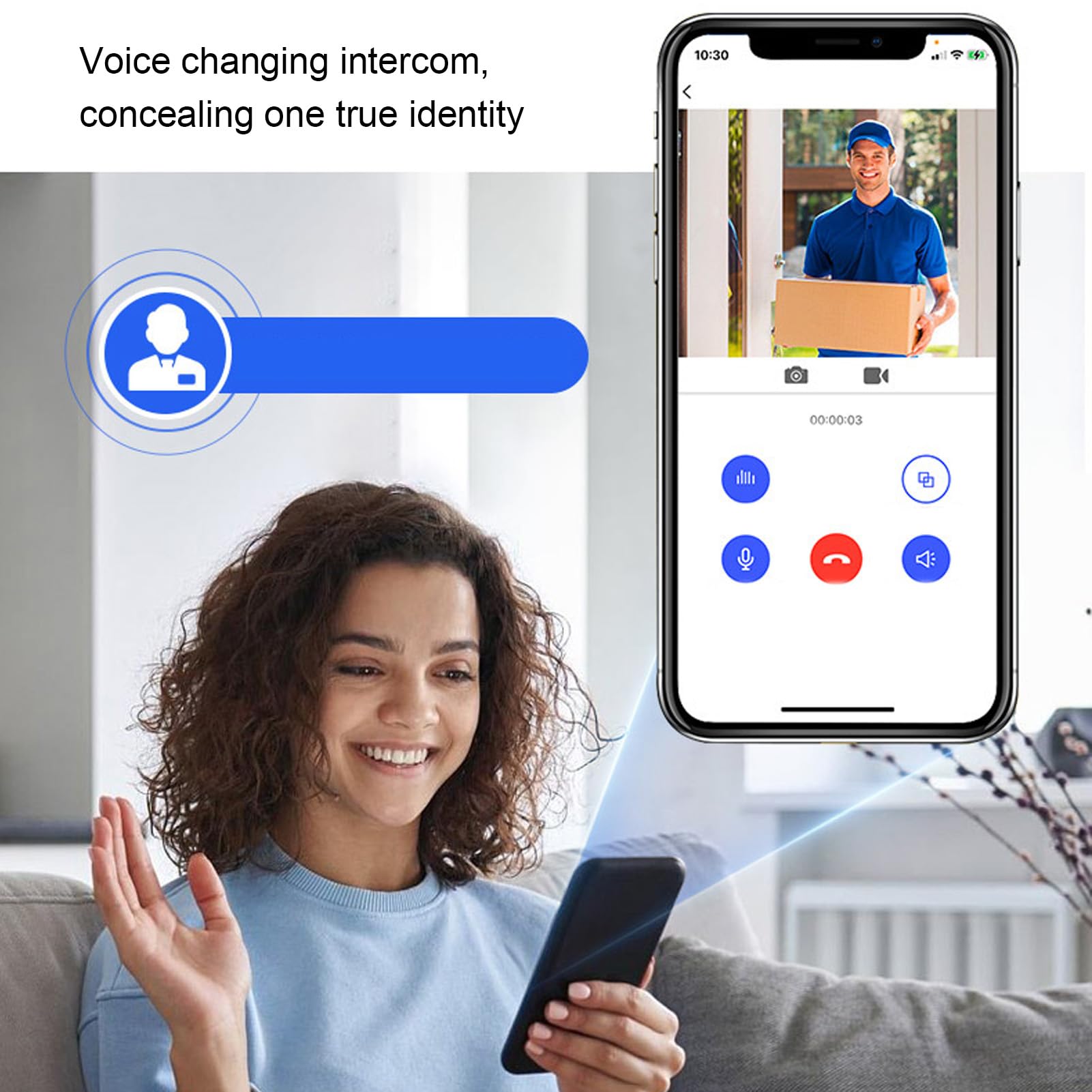 Annadue Cámara de Timbre Inteligente, Timbre de Vídeo HD Gran Angular con Conversación Bidireccional en Tiempo Real, Sensor de Movimiento PIR, Batería 3600 MAh, WiFi de 2,4 GHz