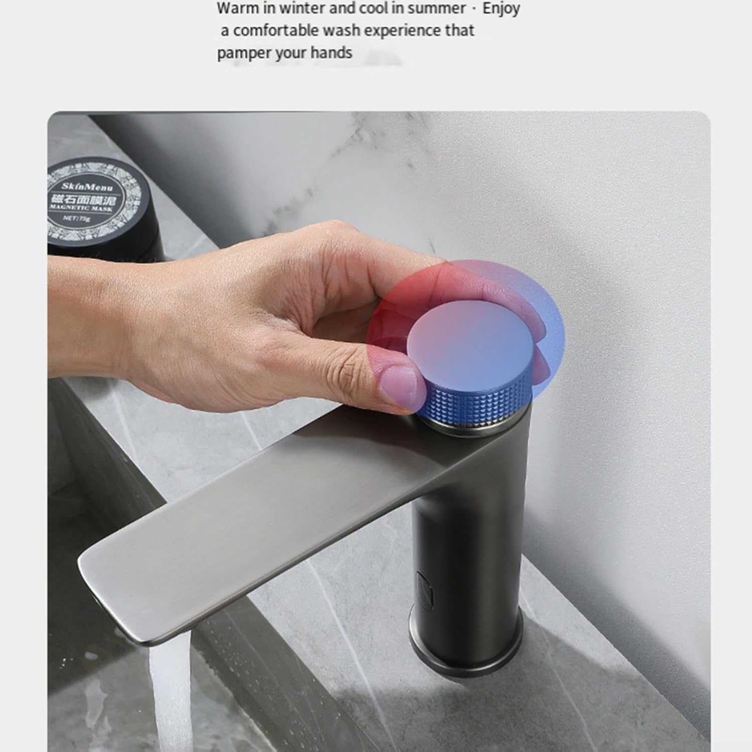 Touchless Infrared Bathroom Faucet Automatic Sensor Sink Tap with Temperature Control Modern Black Washbasin Mixer Water-Saving Technology for Smart Homes