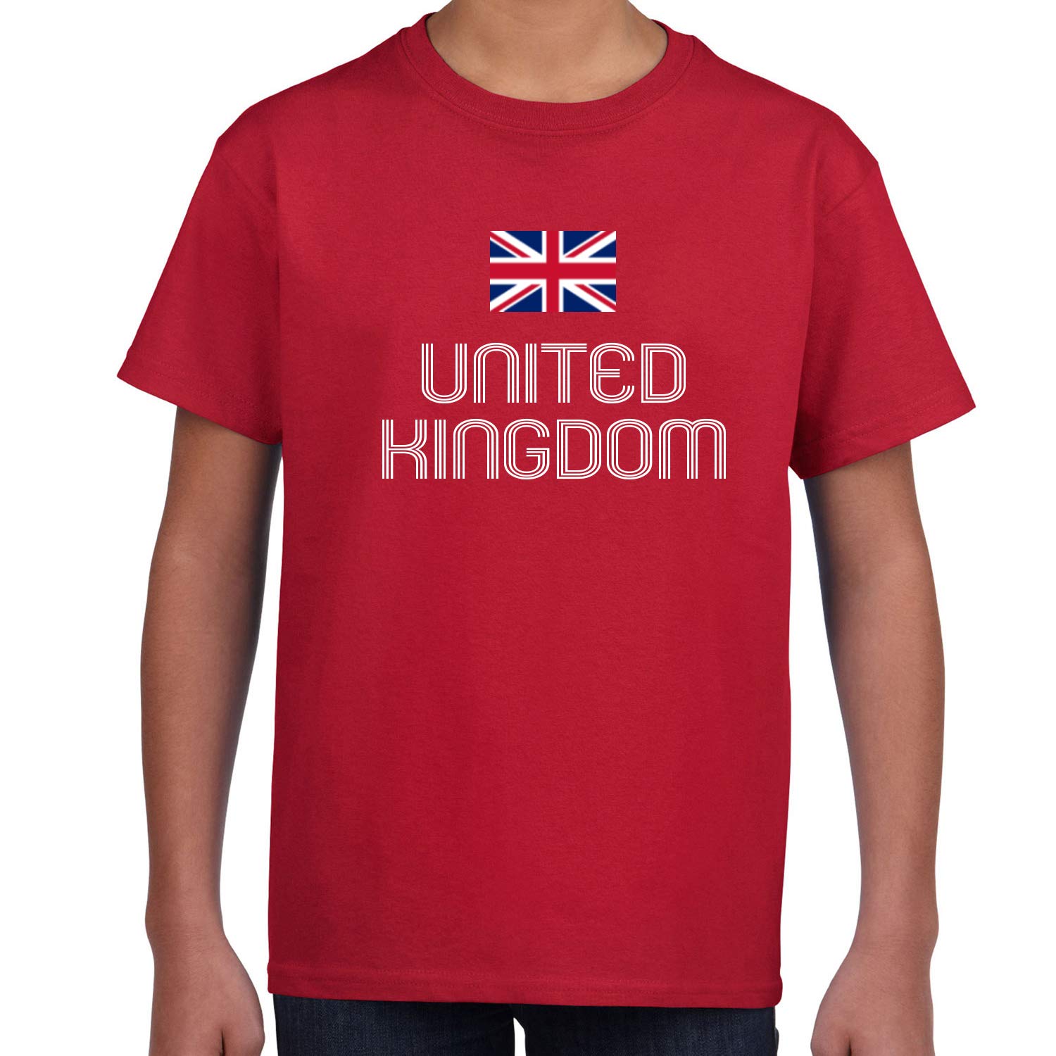 ™ UK United Kingdom With Flag | Great Britain | Union Jack | National International Jubilee Day Celebration Cotton T-Shirt For Kids