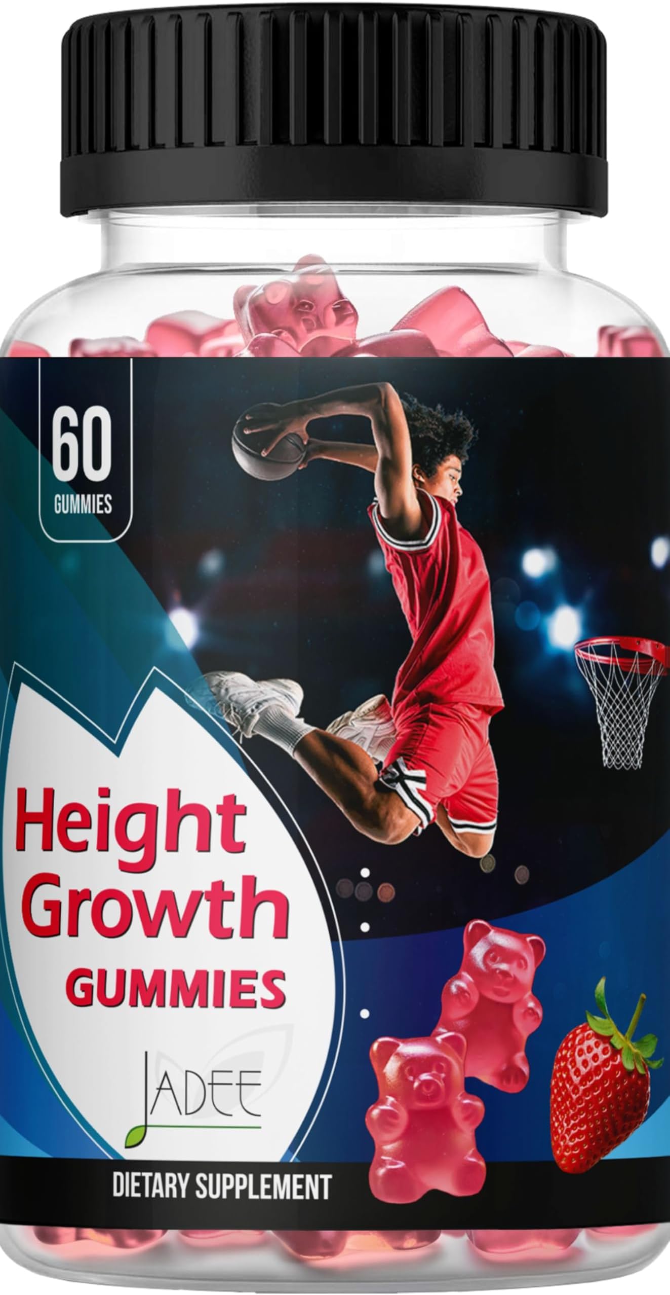 Height Growth Gummies for Teens & Kids Calcium 325mg, Teen Vitamins D3,K2,C, Magnesium, Ashwagandha, Zinc, L-Arginine - Bone Healthy Growth, Development & Strength - Height Increase & Immunity
