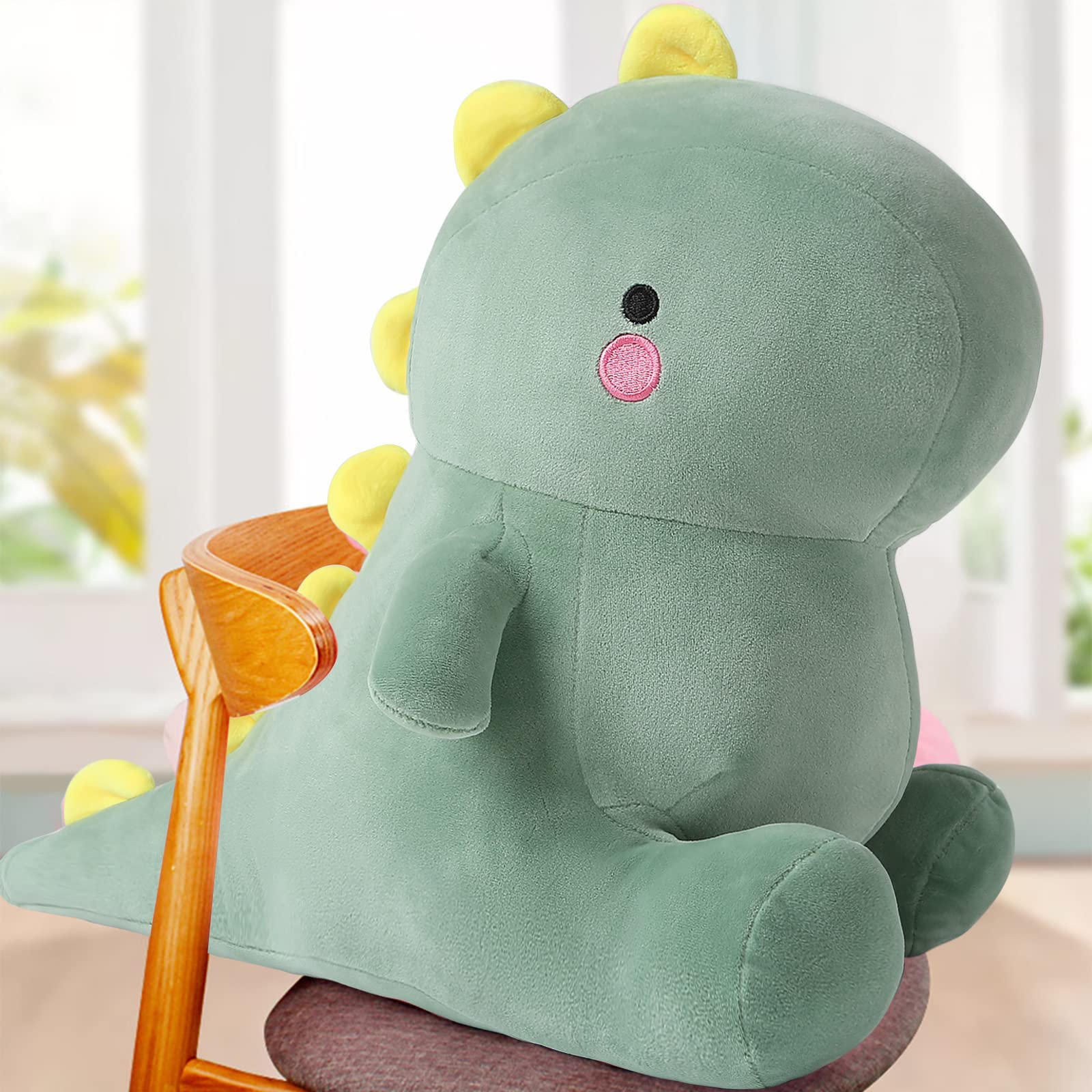SQEQE Dinosaurus Gevuld Dier, Liefhebbende Zacht Dino Pluche Speelgoed met Holding Hart voor Valentijnsdag, Schattig Romantisch Verjaardag Cadeau voor Haar Meisjes Jongens Meisjes Vriend Blauw 30 cm