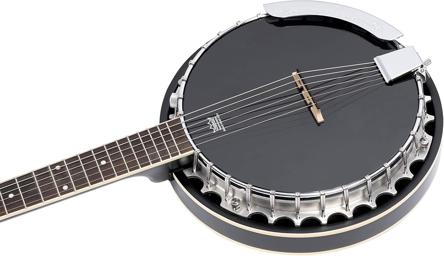 Ortega Raven Series Left-Handed 6-String Acoustic-Electric Banjo w/Bag (OBJE356-SBK-L)
