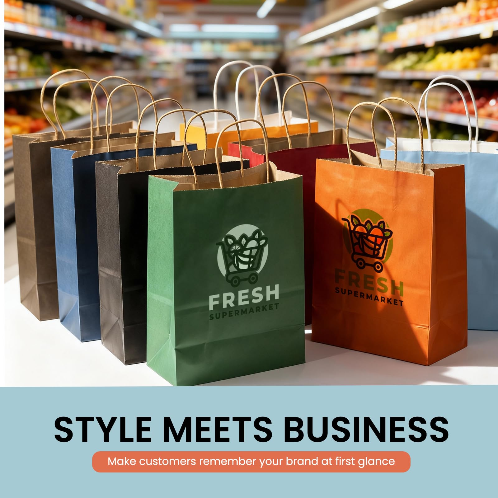 Custom Printed Kraft Paper Bags for Small Business Custom Bags With Logo For Small Business Personalized Gift Bags In Bulk Customized Paper Bag Customizable Customized Shopping Bag