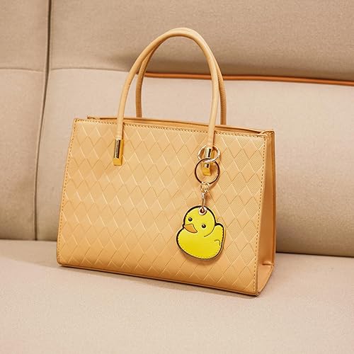 Miniatura 6 de XEEWEN Paquete de 2 llaveros de piel para Airtag para mujer, diseño de rana kawaii, pato, funda oculta para Apple AirTag