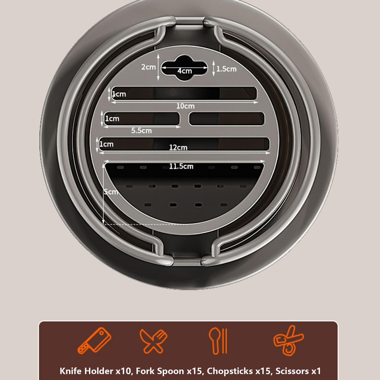 Support pour ustensiles de cuisine | Organiseur d'ustensiles de cuisine | Support rotatif à 360 ° compact et durable - Support de cuisine pratique pour spatules, baguettes, coupe-fruits | Support rotatif à 360 ° compact et durable - Support de cuisine pra
