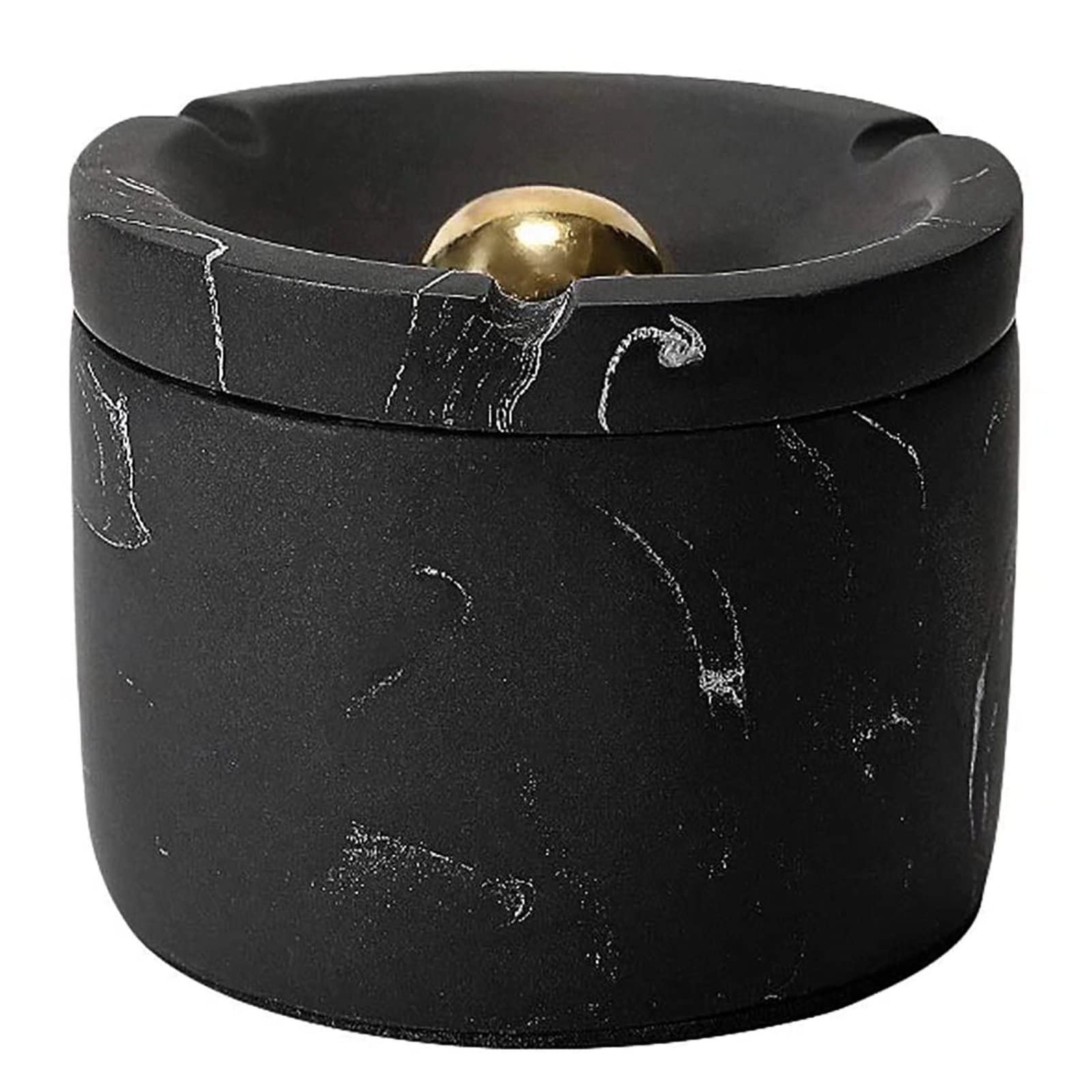 Outdoor Windproof Ashtray Sealed Concrete Ashtray with Lid Fireproof Smokeless Smokers Ashtray for Cigar Ashtray Outside Patio Home Odorless Car Office Table Top,No-slip Durable Stylish Ashtray