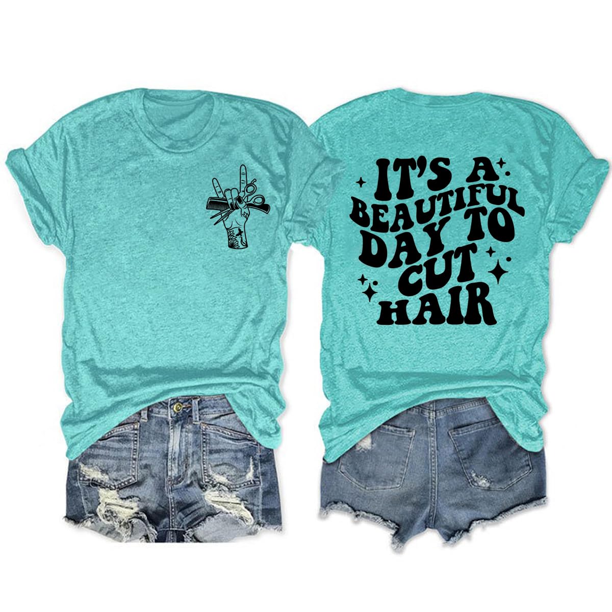 Hair Stylist T Shirt for Women, Hairdresser Gift, It's A Beautiful Day to Cut Hair Shirt, Short Sleeve Summer Tee