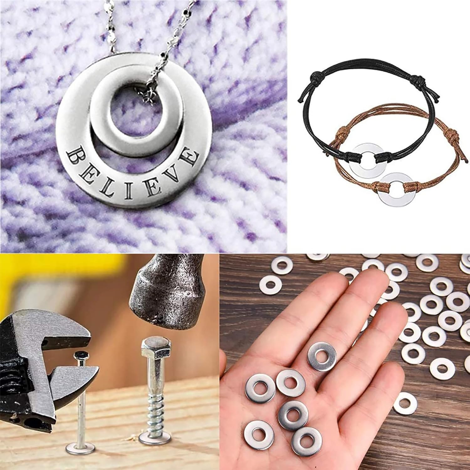 M6 Flat Washer, 6mm ID, 12mm OD, 1mm Thickness, 18-8 (304) Stainless Steel Flat Washers Flat Ring Washer, 150pcs (M6)