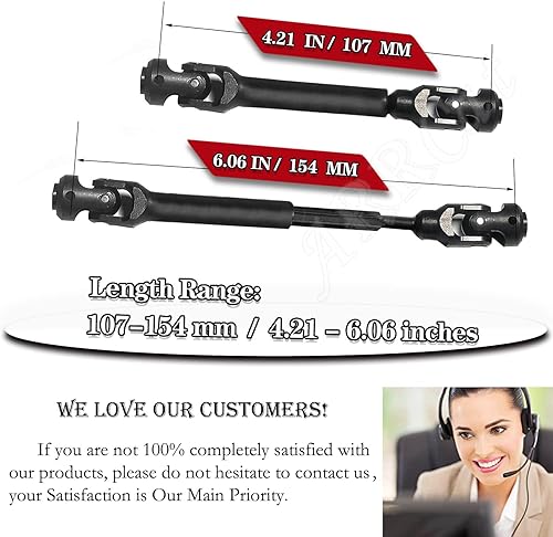 Miniatura 6 de 2 unidades de eje de transmisión universal de 4.213-6.063in RC para 110 Axial SCX10 SCX10-II Redcat D90 Gen7 Pro RC4WD GEN8 RC Crawler, piezas de
