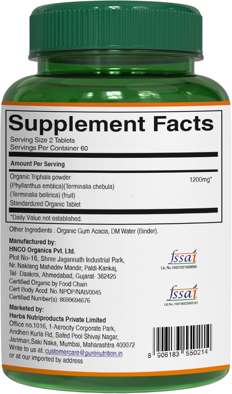 Pure Nutrition Organic Triphala Tablet - 1200mg | 120 Count | USDA Organic | Powerful Blend of Amlaki + Haritaki + Bibhitaki to Support Healthy Digestion | Non-GMO | Gluten-Free - Image 6