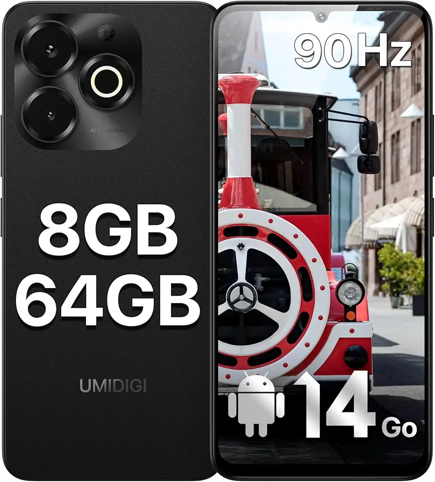 UMIDIGI G9x Unlocked Cell Phones Canada 2025, 6.75" HD+ 90Hz Display Smartphone,8(4+4) GB+64GB 2TB Octa-Core Processor Android 14,5000mAh,Show captions,3.5mm Jack&FM Radio,Face Unlock,Dual SIM,GPS