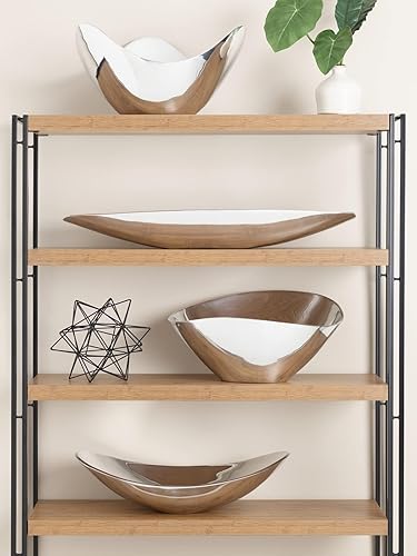 Vista 2 de Nambé Grande - Cuenco de lava, centro de mesa escultórico de 22 pulgadas con curvas y diseño de cuna, plato contemporáneo para ensaladas