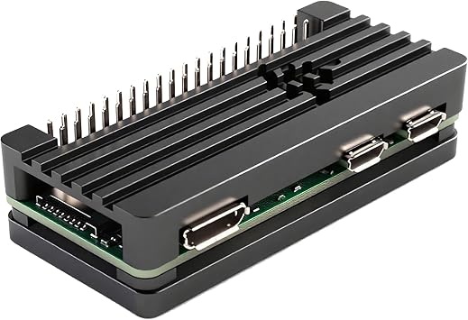 Heatsink Case Aluminum Passive Cooling with 2x20Pin GPIO Header for Raspberry Pi Zero 2W / Zero W