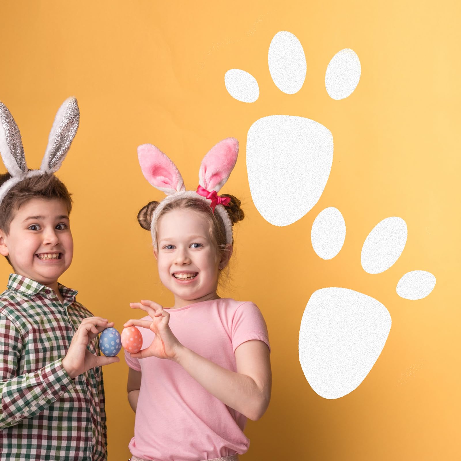 Easter Bunny Yard Stencils – 4 Large Reusable Paw Print Templates For Egg Hunts & Decor