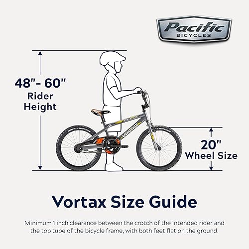 Miniatura 7 de Pacific Vortax - Bicicleta de 12, 16 o 20 pulgadas para niños de 1 a 13 años, marco de acero BMX, asiento ajustable que crece con tu hijo, ruedas de