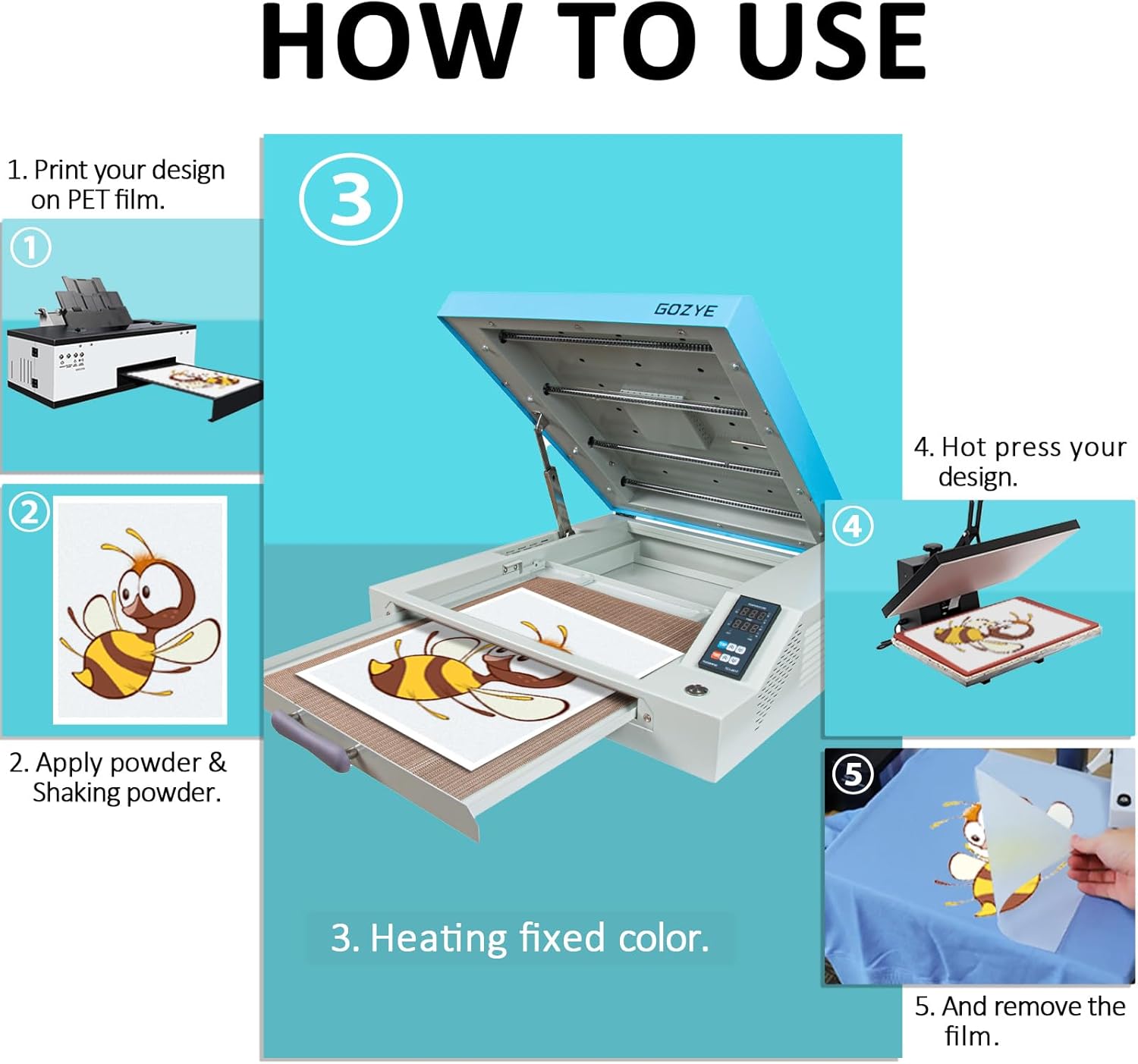 UPGRADED DTF Oven Heater with 1 Set DTF Kit,A3+/A3/A4 DTF Oven with Time & Temperature Control Curing Heater DTF Transfer Oven DTF Film Sheet Drawer Model