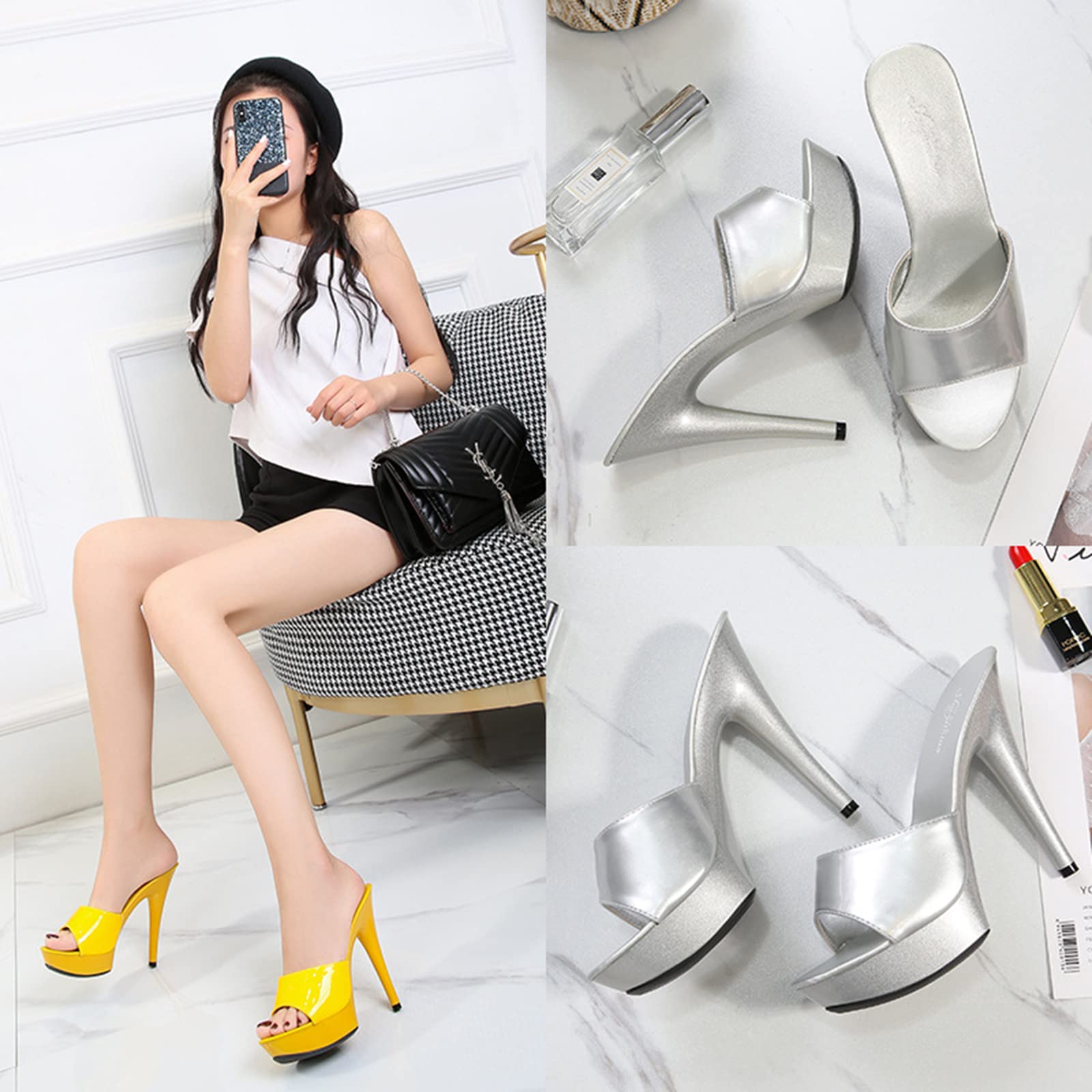 Sandalias para Mujer 13 cm / 5.11 en Tacones Altos Sexy Striptease Stage Performance Pole Dance Tacones Altos Tacones Nightclub Party Dance Party Plataforma
