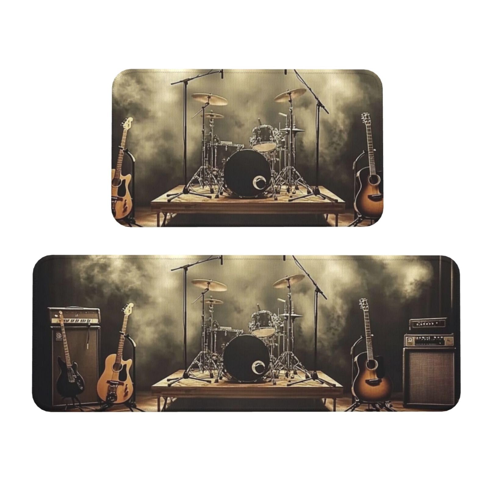 Alfombras de cocina acolchadas contra el cansancio y resbalones con diseño rock lavable