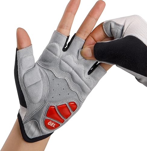 Miniatura 3 de Guantes de ciclismo para hombres y mujeres, guantes de bicicleta de carreteramontaña, antideslizantes, amortiguadores, acolchados, guantes de