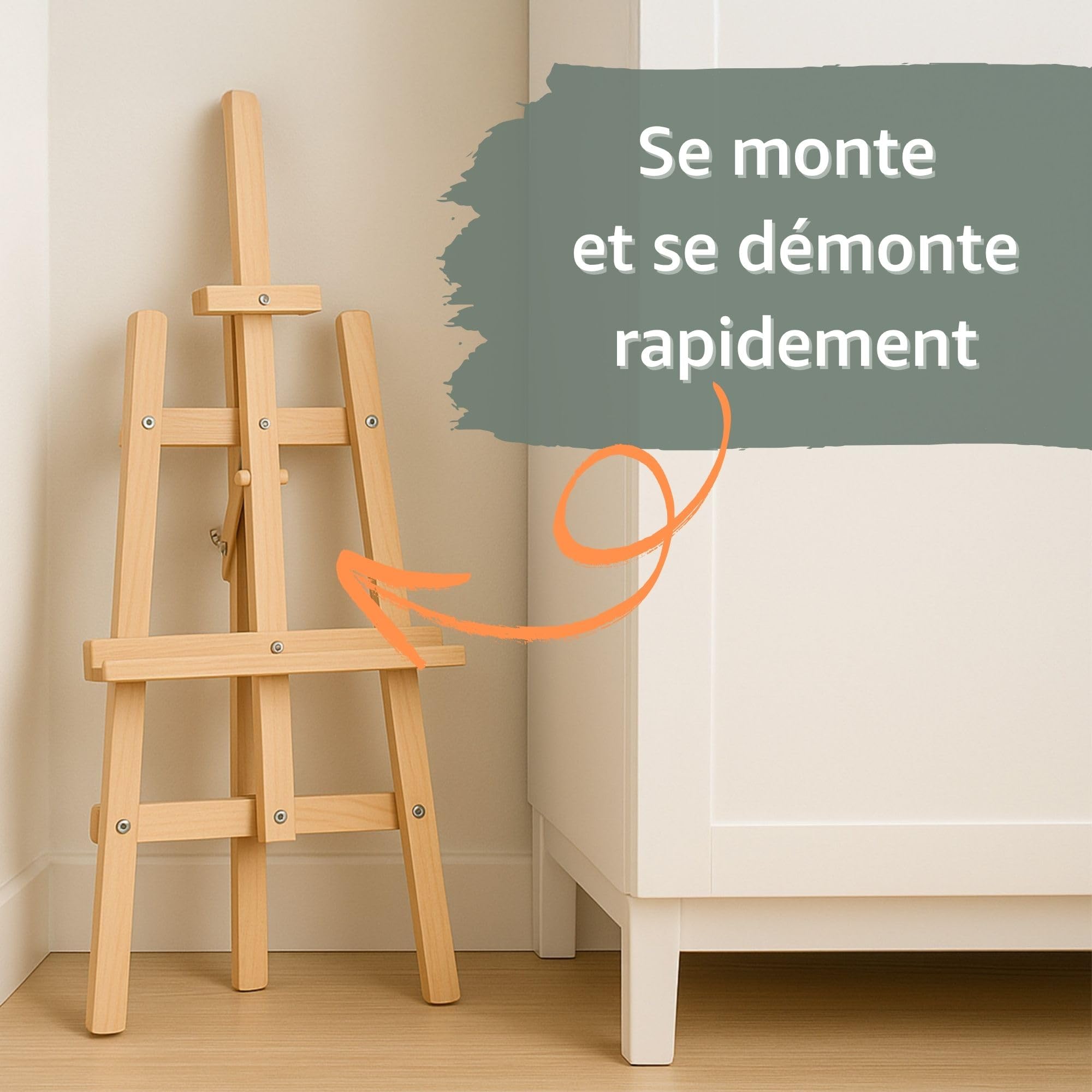 Chevalet en bois – Support toile réglable en hauteur pour peinture atelier mariage & plan de table – chevalets enfants adultes pliable trépied présentation bois 175 cm