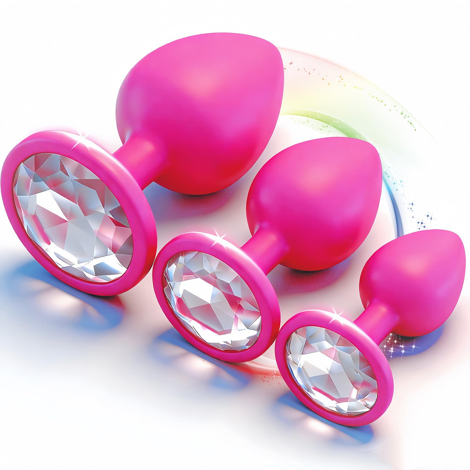 3pcs Silicone New Portable Couple Butt Training Tool Toys Plug Kit Anales Relaxing Stainless Steel Plugs Butt Adult Toy Exercise Tool for Men Women Easy Carrying Put in Sweater Pocket WA-02
