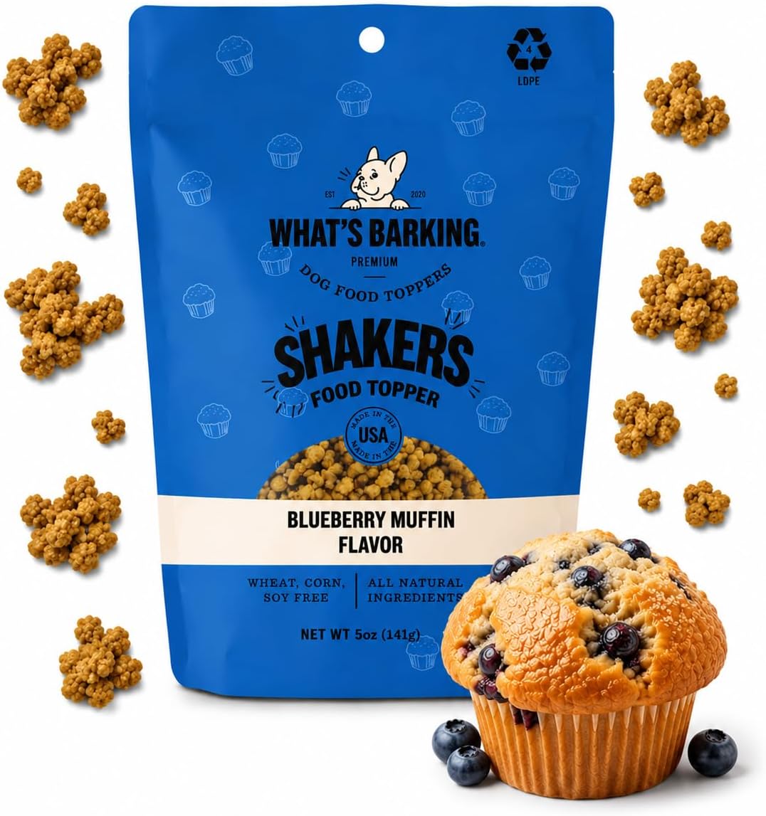 What's Barking Shakers Blueberry Muffin Dog Meal Topper