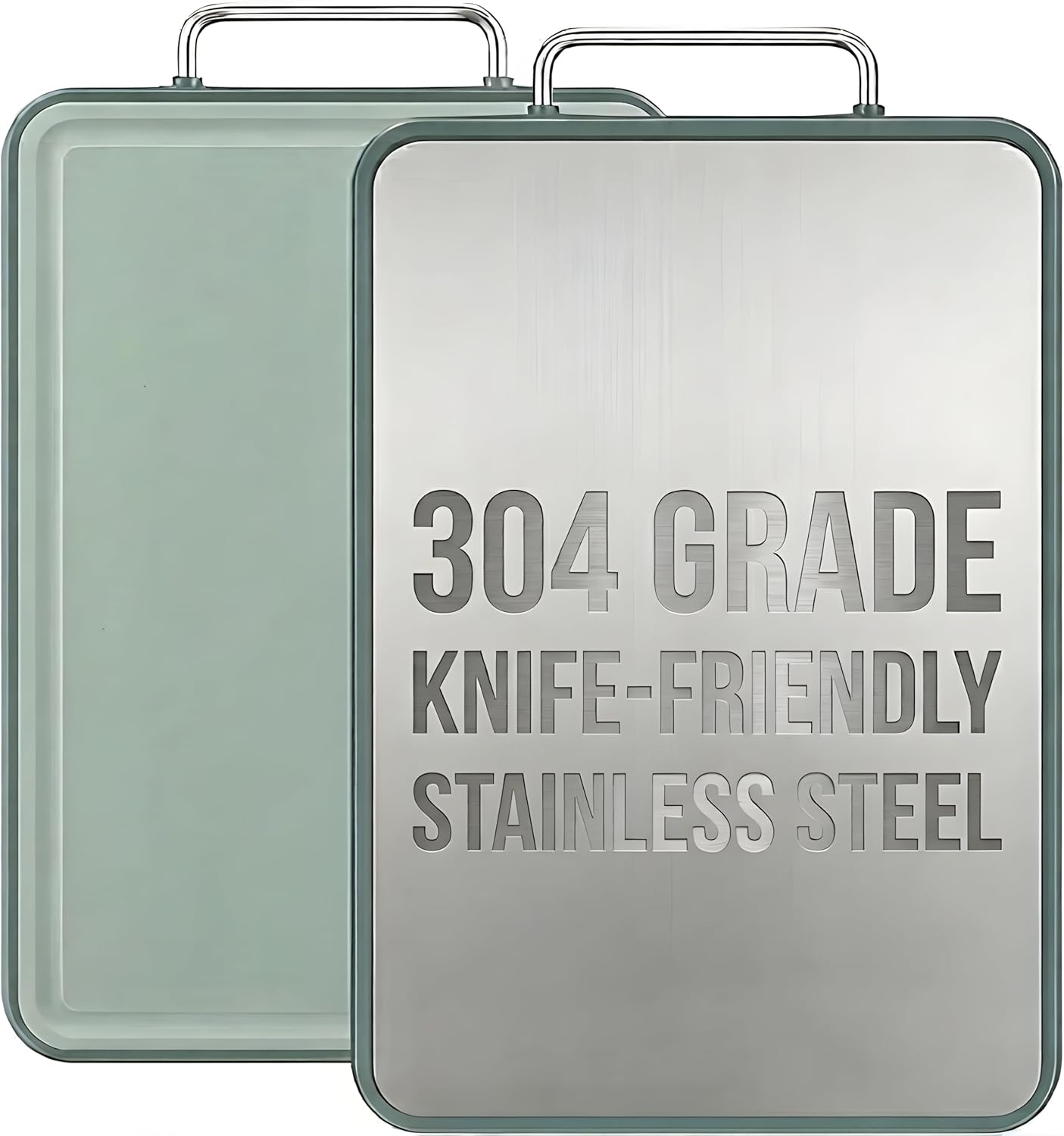 𝐇𝐞𝐚𝐯𝐲-𝐃𝐮𝐭𝐲 Large Stainless Steel Cutting Boards for Kitchen, Stainless Steel Chopping Board with Juice Grove Ultra-Durable, Non-Stick, Easy to Clean, Rust-Resistant (16" x 11")