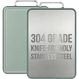 Blivorra 𝐇𝐞𝐚𝐯𝐲-𝐃𝐮𝐭𝐲 Large Stainless Steel Cutting Boards for Kitchen, Stainless Steel Chopping Board with Juice Grove Ultra-Durable, Non-Stick, Easy to Clean, Rust-Resistant (16" x 11")