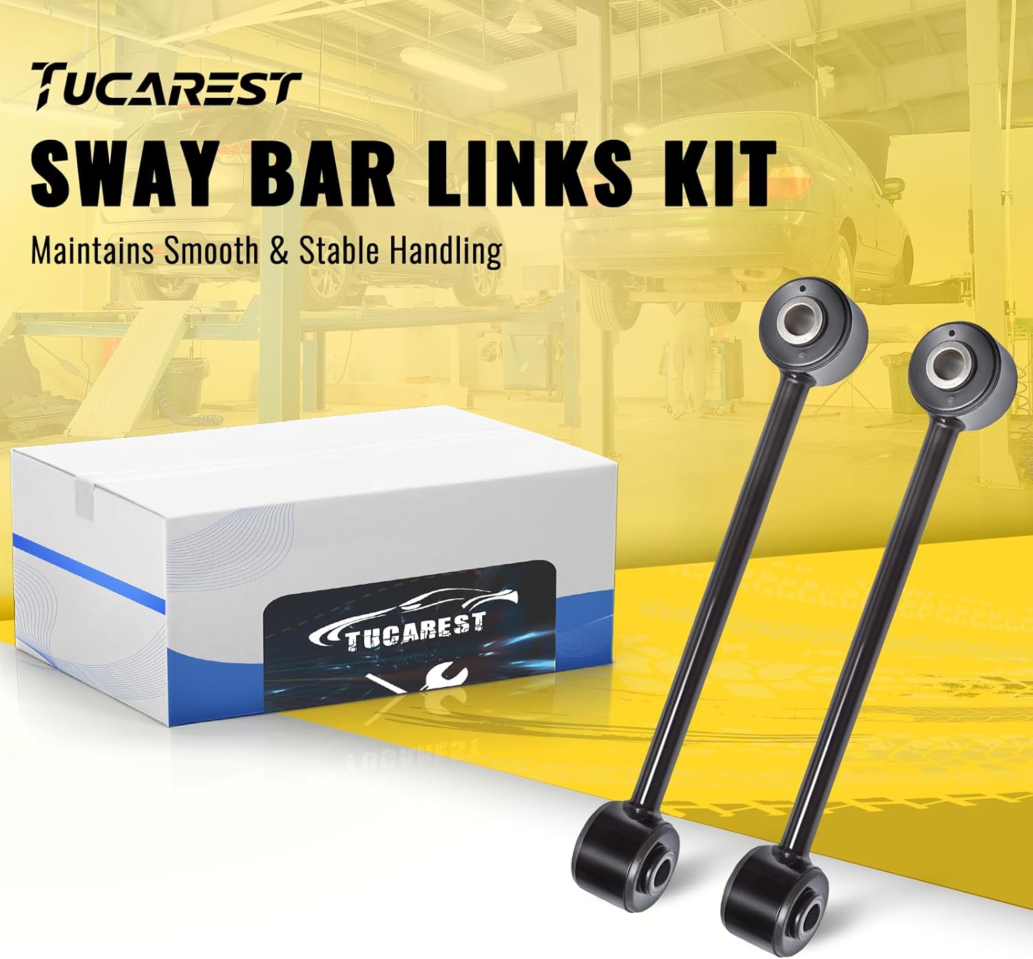 TUCAREST Front Stabilizer Sway Bar Link 2Pcs K80861 Compatible With Je-ep 2005-2010 Grand Cherokee 2006-2010 Commander [# 52089467AB GK80861 SL94035XL]