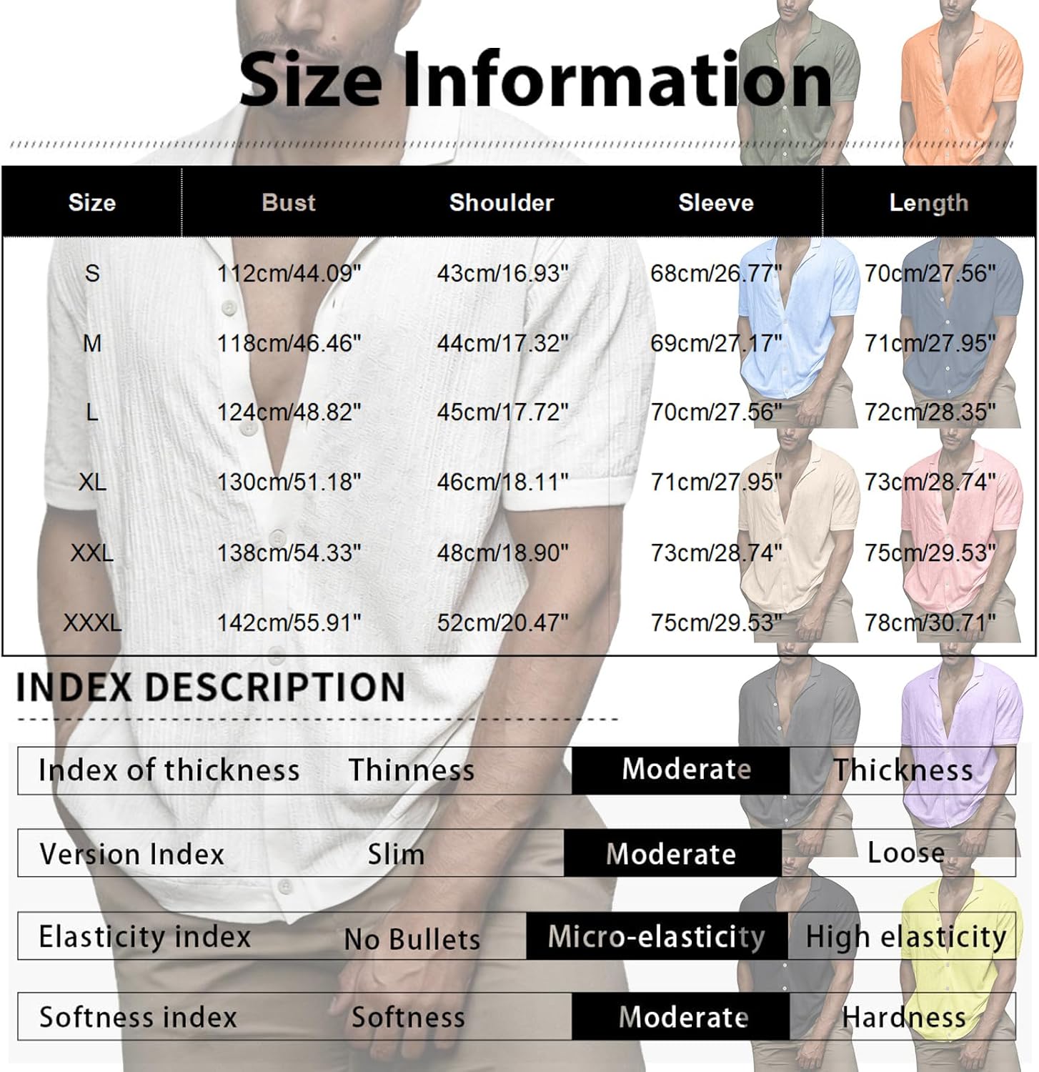 RTRDE Mens Short Sleeve Button Down Shirts Knit Summer Beach Hawaiian Vacation Cuban Collar Shirts, S-3XL