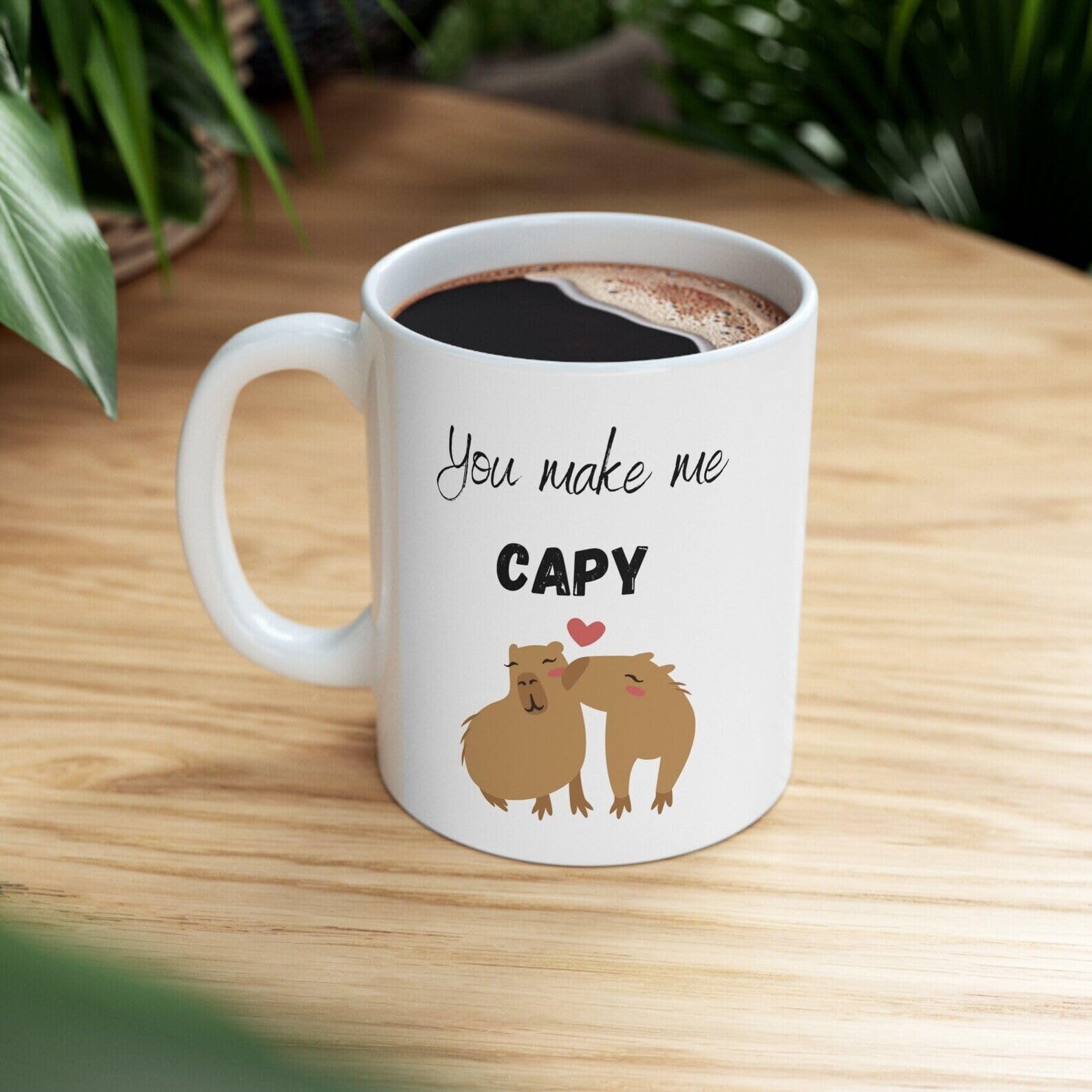 KALIDHARKALIDHAR Capybara Coffee Mug You Make Me Capy Cute Coffee Mug Gift for Animal Lovers 11oz Printed Coffee and Tea Ceramic Mug- 320 ML Ceramic Coffee Mug 5014