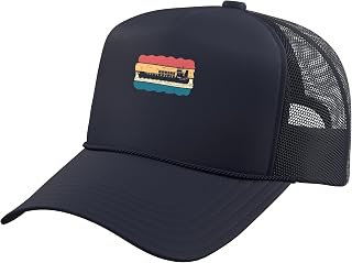 Retro Container Ship Maritime Shipment Cargo Ship Trucker Hat with Adjustable Mesh Back