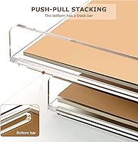 Vista 4 de SANRUI 4 Tier Clear Desk Paper Letter Organizer Trays, A4 Stackable File Document Tray, Acrylic Desk Organizers and Accessories Sorter, Workspace