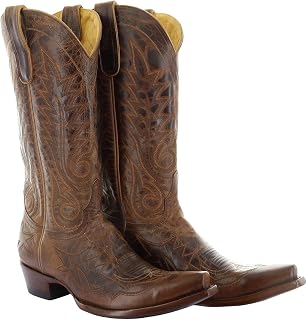 Old Gringo Nevada Women's Western Cowboy Boots, Peanut Rust Leather, Snip Toe, 13 Inch Shaft, Side Zipper, Floral Embroidery
