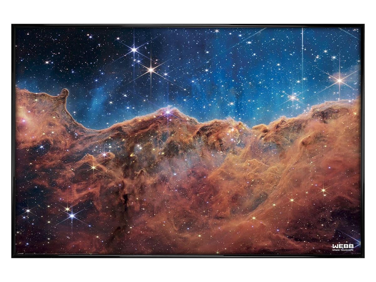 James Webb Cosmic Cliffs Maxi Poster - Black Gloss Framed