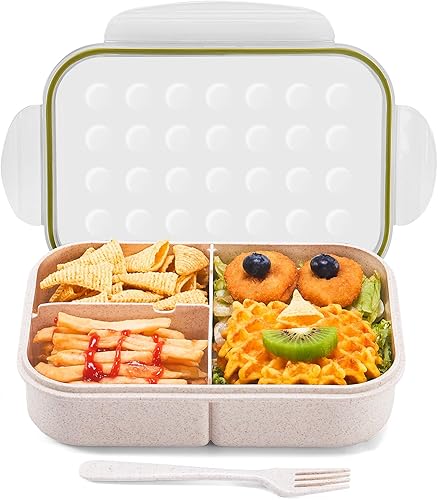Miniatura 7 de MISS BIG Lonchera Bento para adultos, lonchera Bento a prueba de fugas, lonchera para niños, sin BPA y sin tintes químicos, apta para microondas y