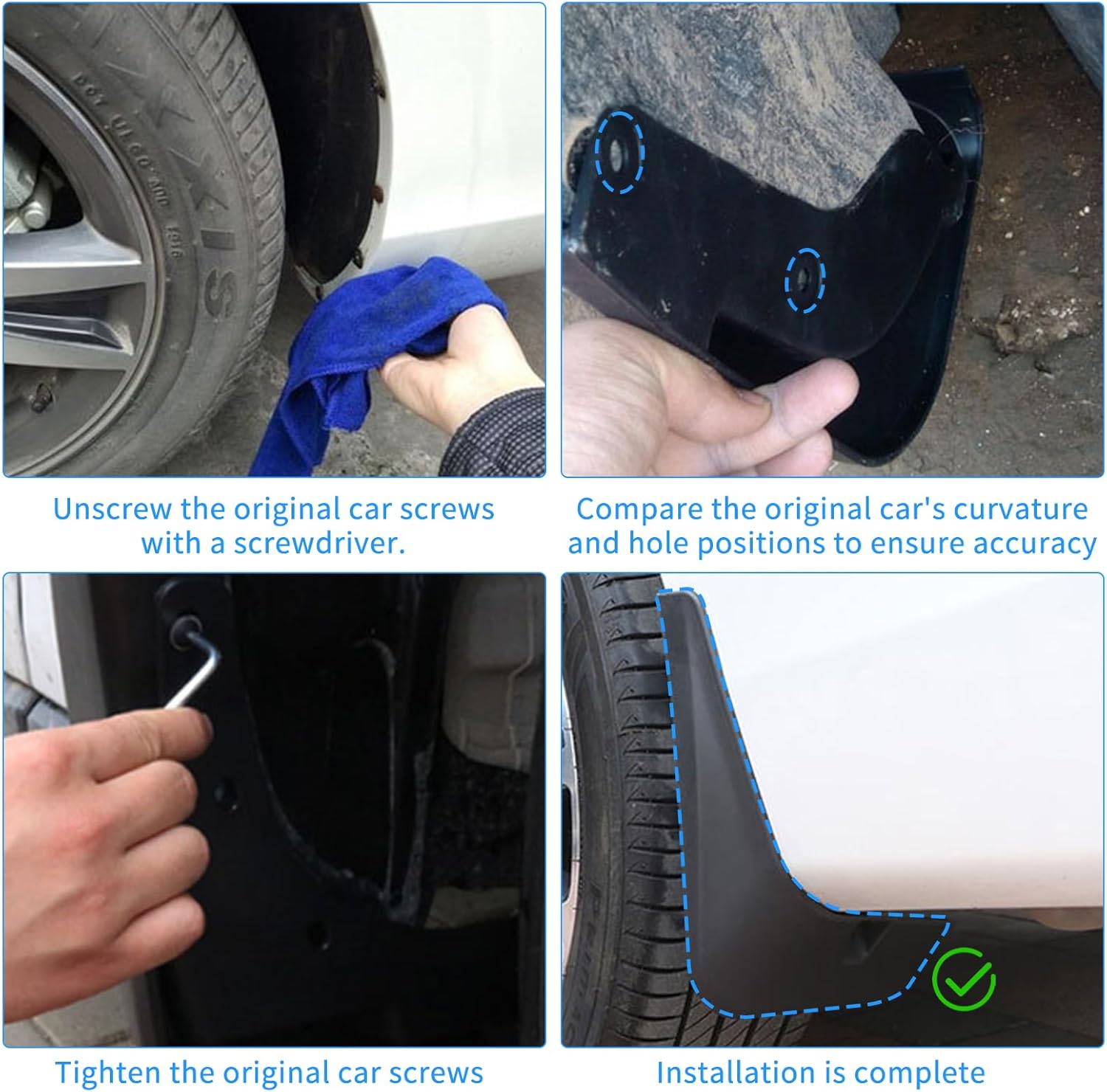 MIALUTY® Mud Flaps for 2023 2024 2025 Honda HR-V All Weather Mud Guards Splash Vehicle Sediment Protection HRV Accessories No-Drill Front and Rear (Set of 4)