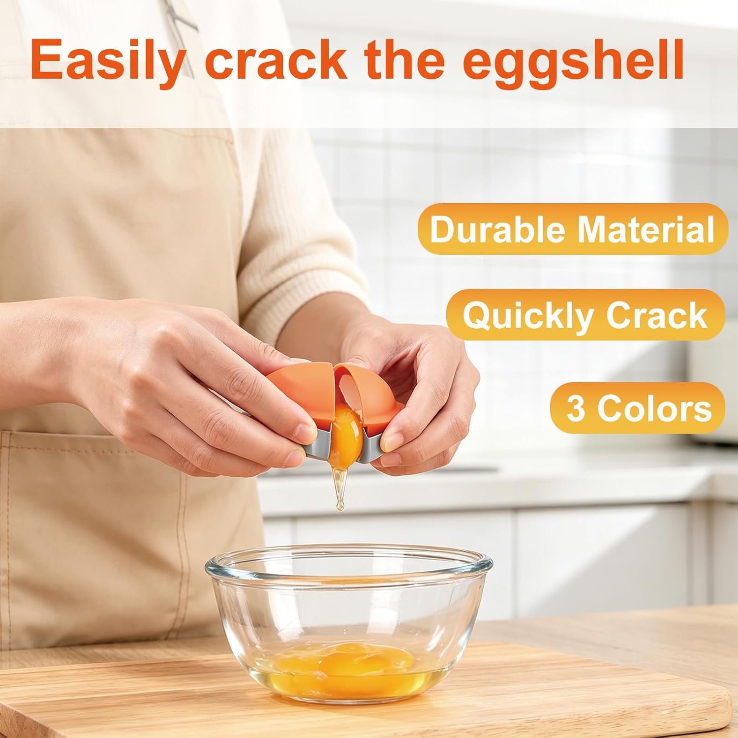 3PCS Egg Shell Opener, Stainless Steel Egg Cracker Tools for Raw Eggs, Egg Peeler Quickly Cutting Off Eggs for Home Kitchen Use
