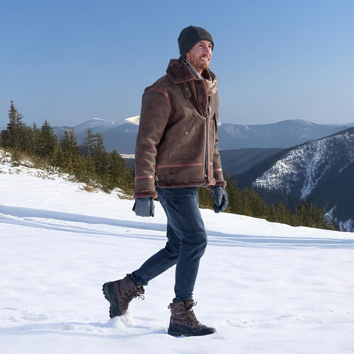 Bottes D'Hiver Hommes NORTIV 8 - Imperméables Et Antidérapantes - Isolation Chaude Thinsulate 200g - Pour Randonnée, Travail, Quotidien