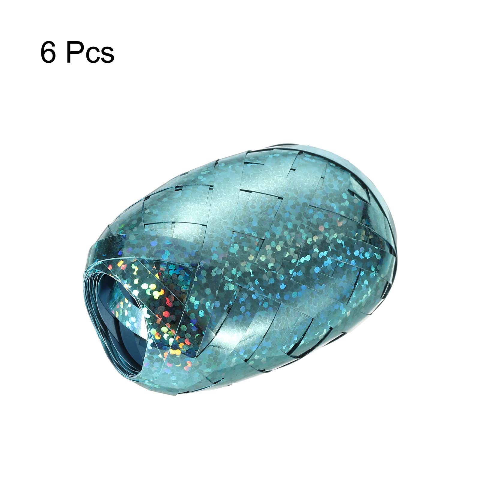 PATIKIL 6pcs Curling Ribbon Crimped Balloon String 5mm Laser Metallic Shiny 10m for Christmas Wedding Gift Crafts Florists Decoration Light Blue - Image 3