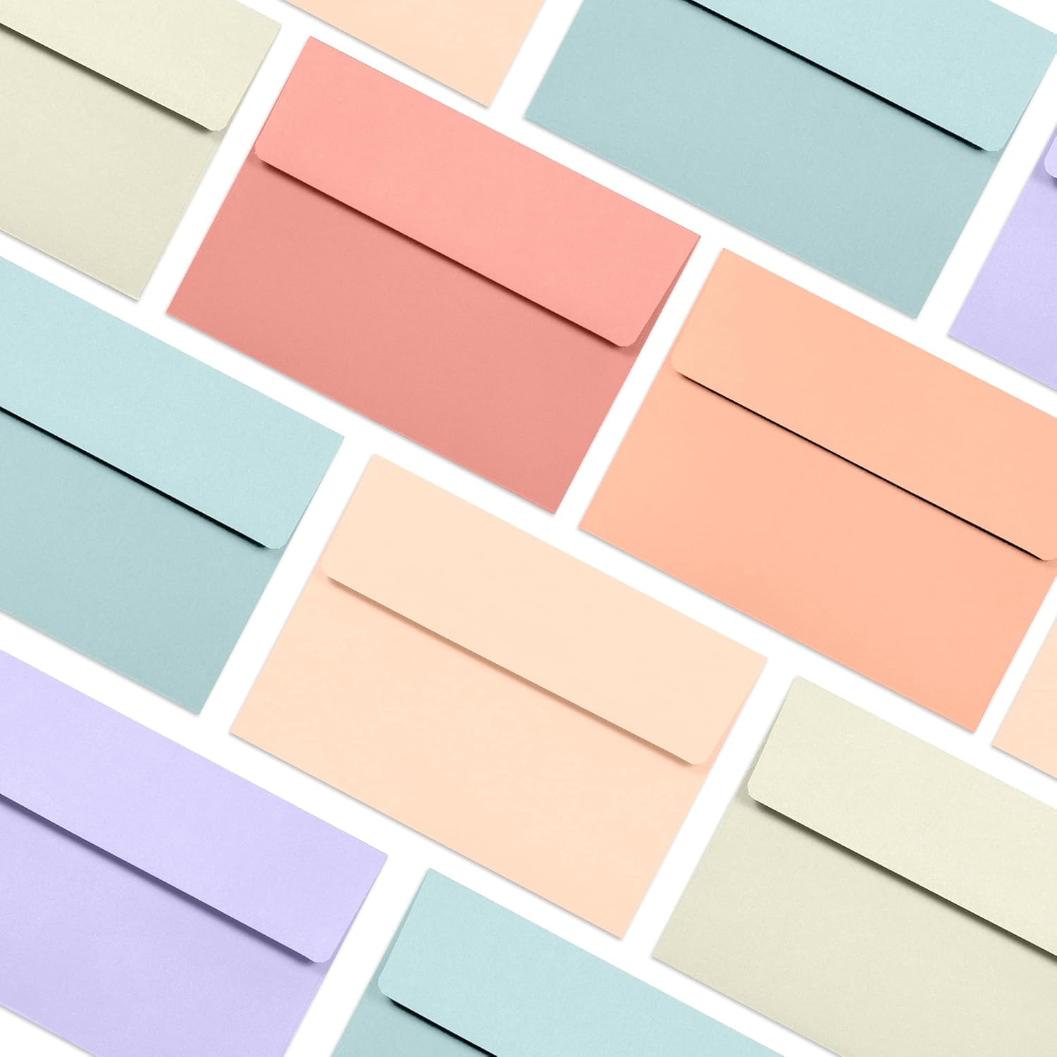 5x7 Envelopes for Invitations, 120-Pack A7 Envelopes for 5x7 Cards, Colored Invitation Envelopes, 6 Warm Pastel Colors, 5 1/4 x 7 1/4 Inches