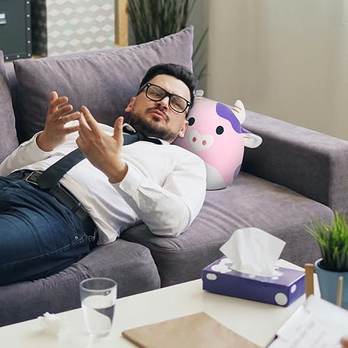 Miniatura 4 de Almohada de peluche de vaca de 12 pulgadas, lindo animal de peluche suave, regalo para cumpleaños, niñas, niños, día de San Valentín (vaca rosa)